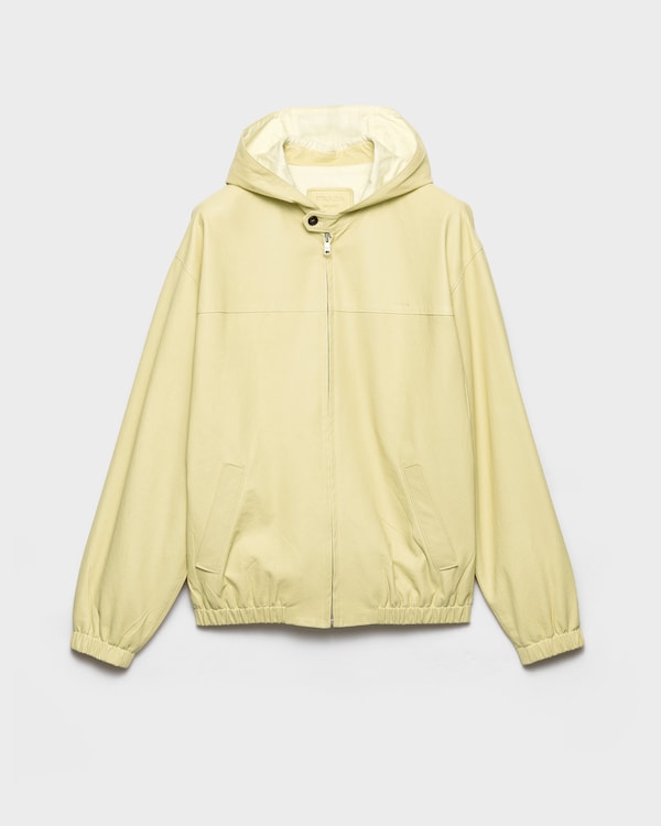 ナッパレザー フード付ジャケット - バニラ ナッパレザー フード付ジャケット - バニラ