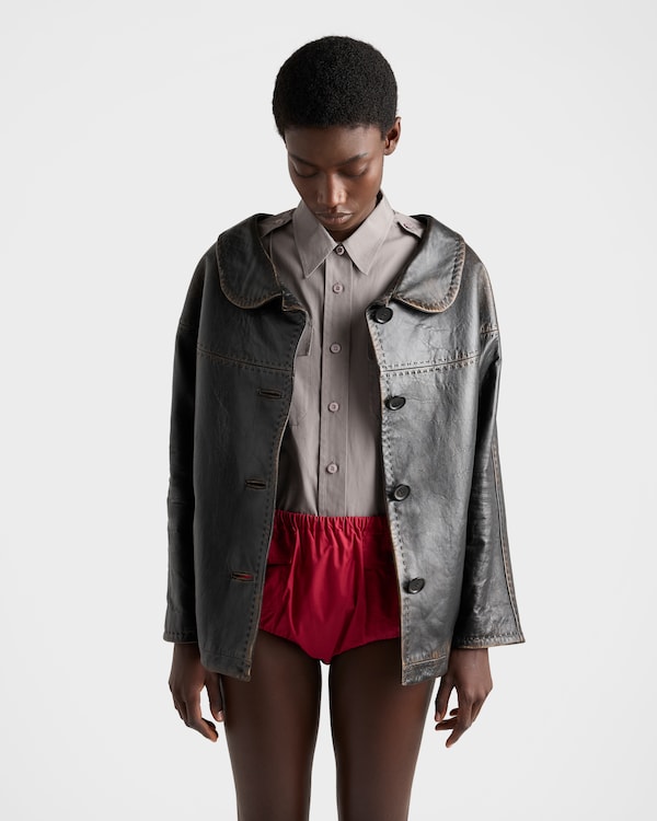 Antiqued nappa leather jacket - Black Antiqued nappa leather jacket - Black