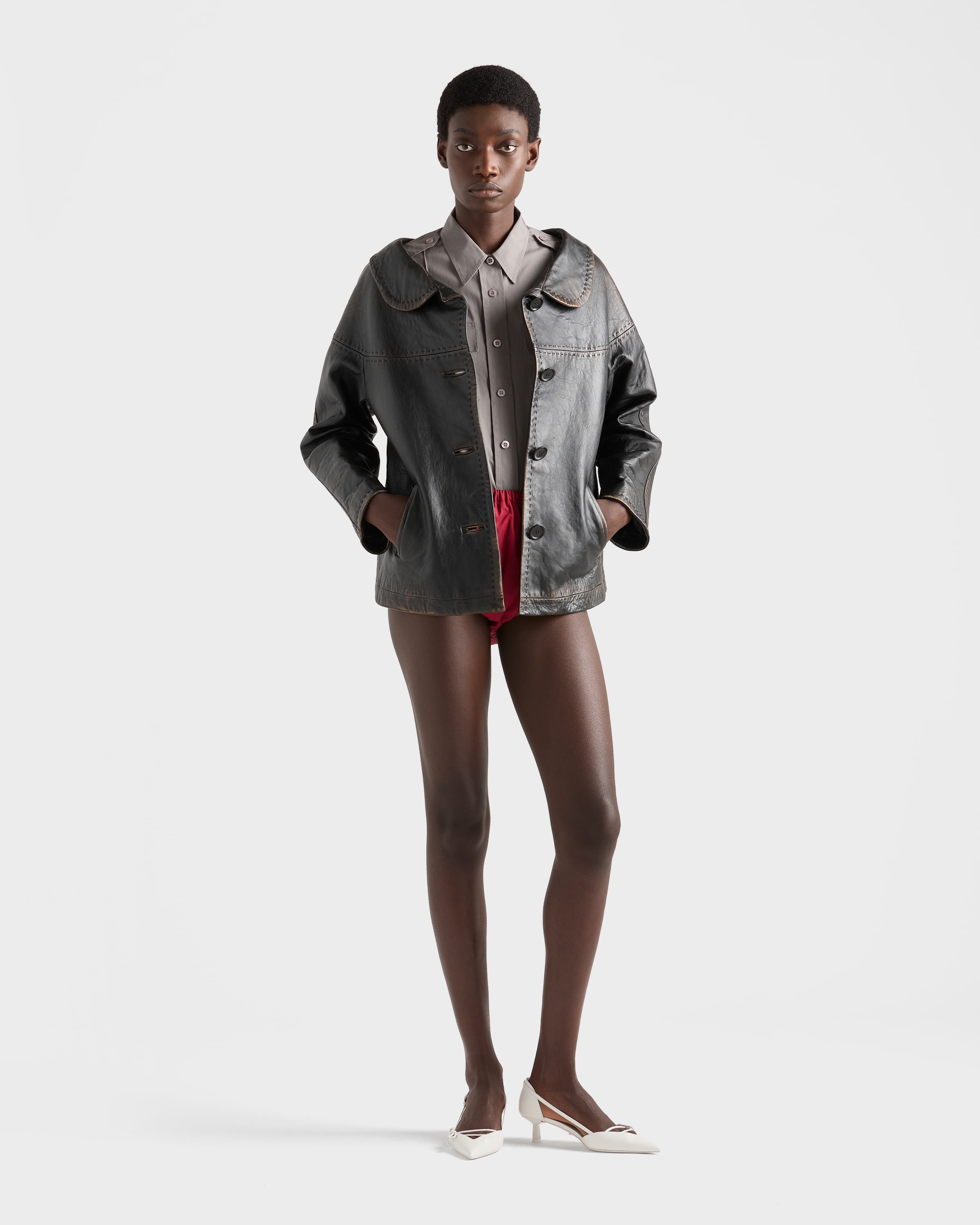 Leather Clothing for Women | PRADA - Singapore