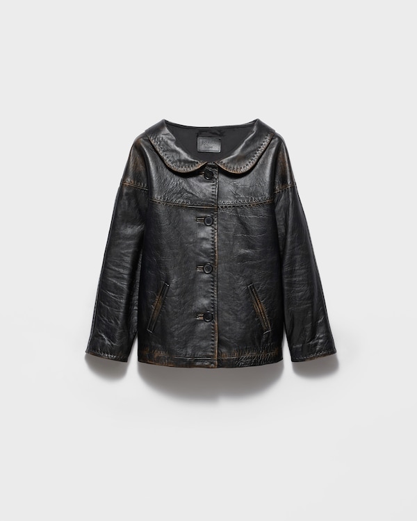 Antiqued nappa leather jacket - Black Antiqued nappa leather jacket - Black