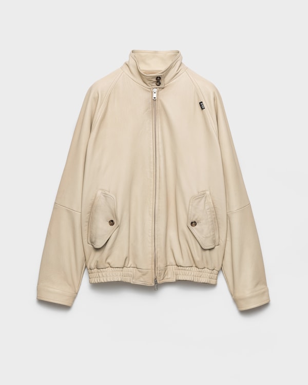 Nappa leather blouson jacket - Ivory Nappa leather blouson jacket - Ivory