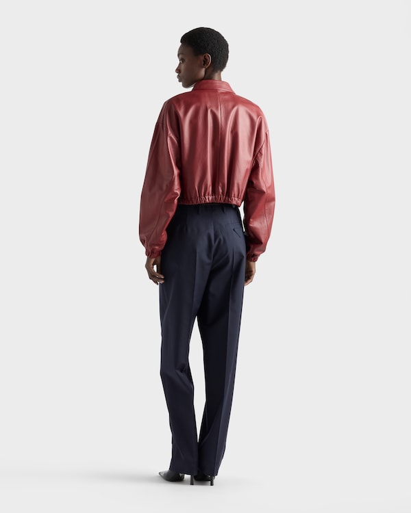 Veste en cuir nappa - Cerise Veste en cuir nappa - Cerise