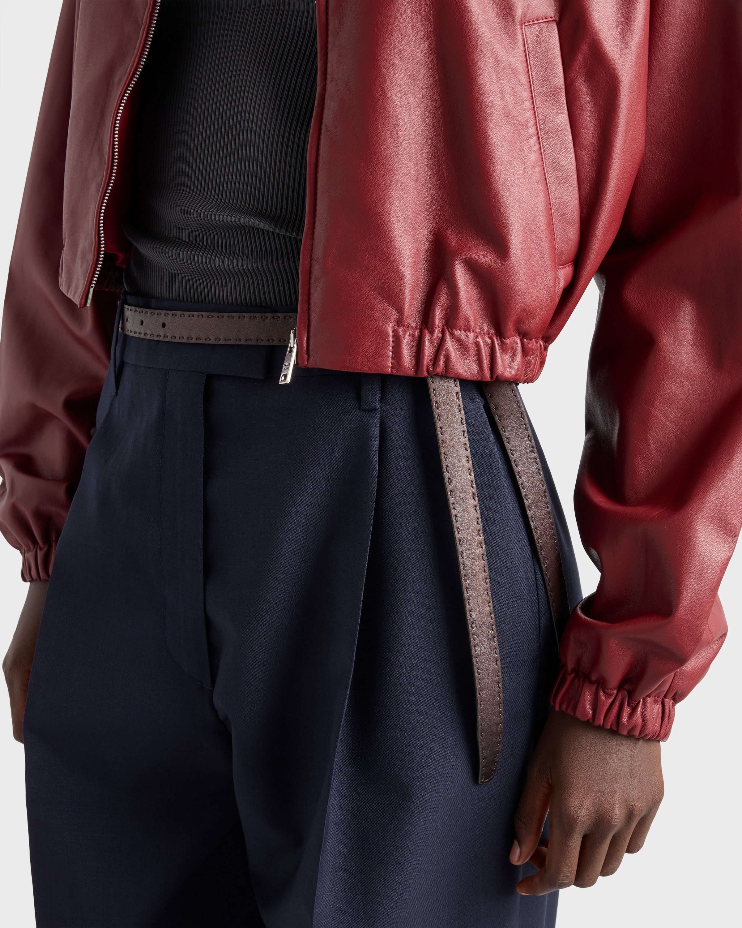 Cherry Nappa Leather Jacket | PRADA - United States