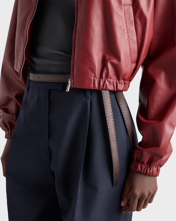 Veste en cuir nappa - Cerise Veste en cuir nappa - Cerise
