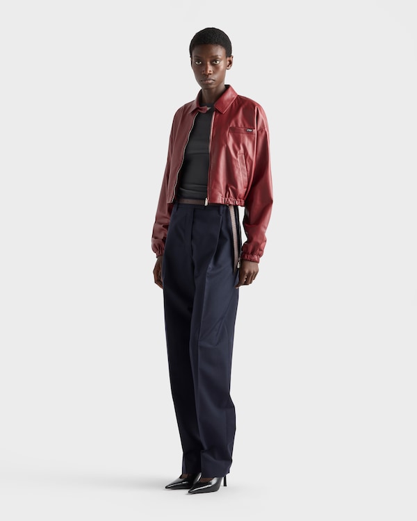 Veste en cuir nappa - Cerise Veste en cuir nappa - Cerise