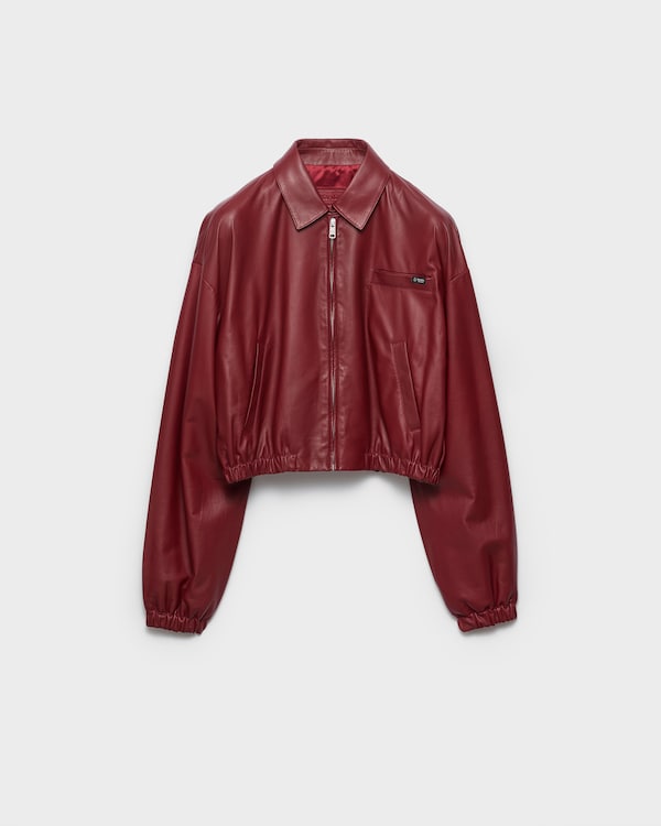 Veste en cuir nappa - Cerise Veste en cuir nappa - Cerise