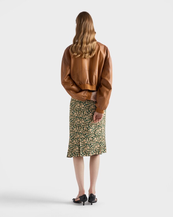 Cropped nappa leather jacket - Light Tan Cropped nappa leather jacket - Light Tan
