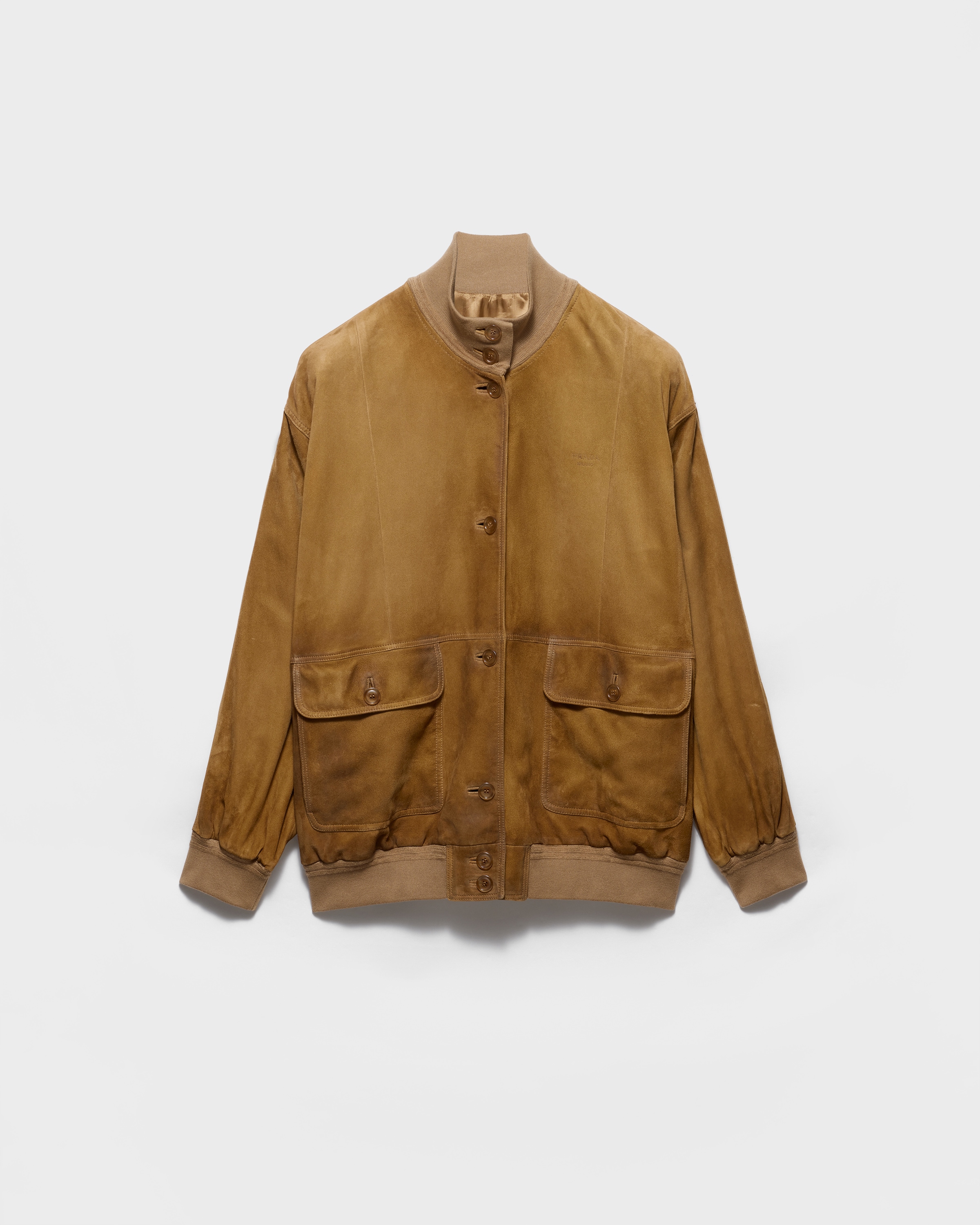 Malt Beige Suede jacket | PRADA - United Kingdom