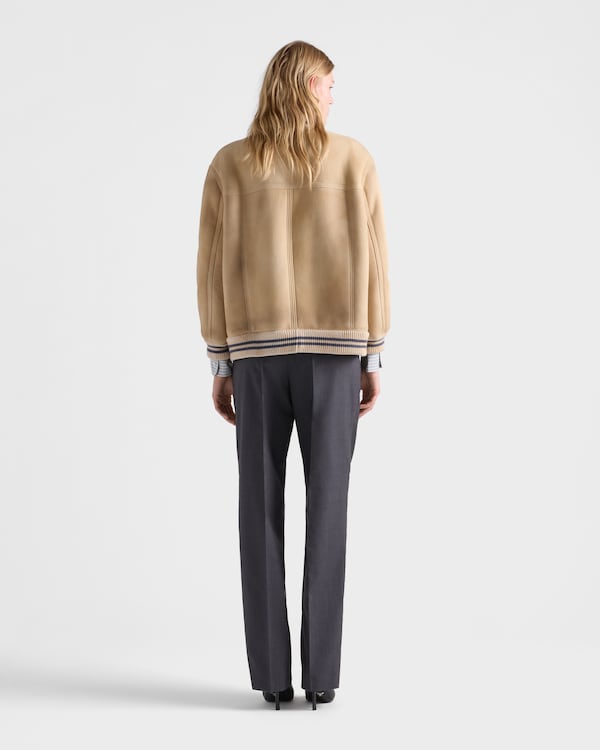 Sheepskin bomber jacket - Ivory/Ivory Sheepskin bomber jacket - Ivory/Ivory