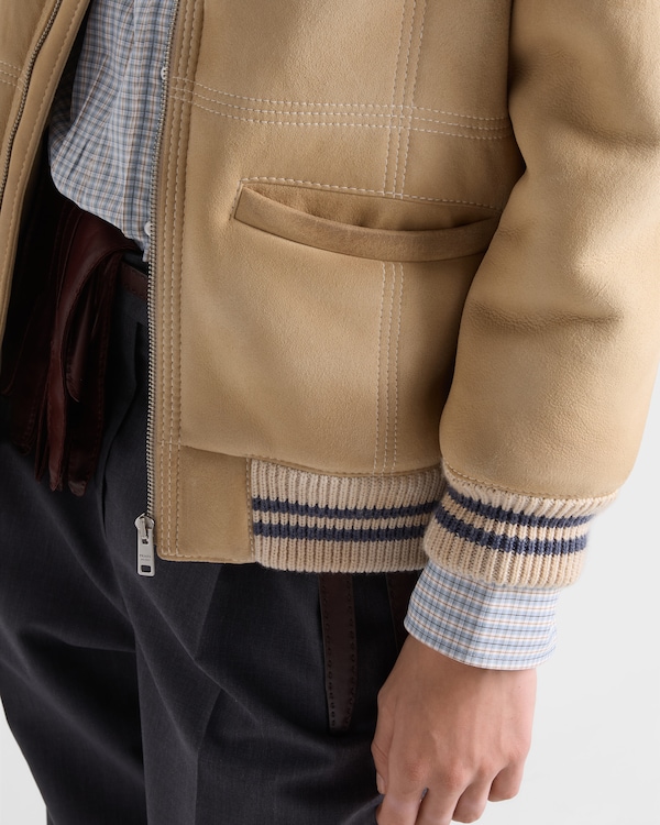 Sheepskin bomber jacket - Ivory/Ivory Sheepskin bomber jacket - Ivory/Ivory