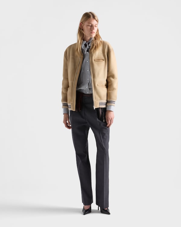 Sheepskin bomber jacket - Ivory/Ivory Sheepskin bomber jacket - Ivory/Ivory