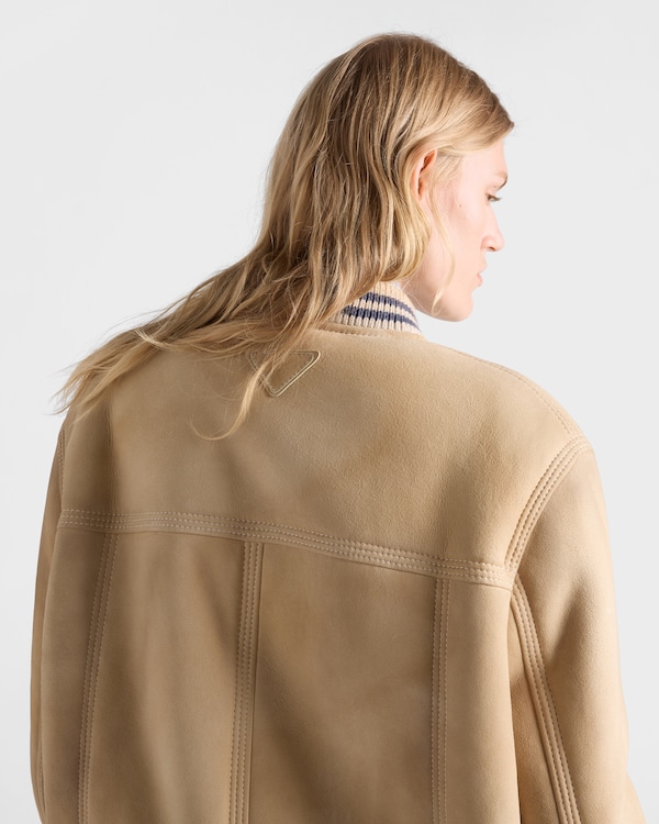 Sheepskin bomber jacket - Ivory/Ivory Sheepskin bomber jacket - Ivory/Ivory