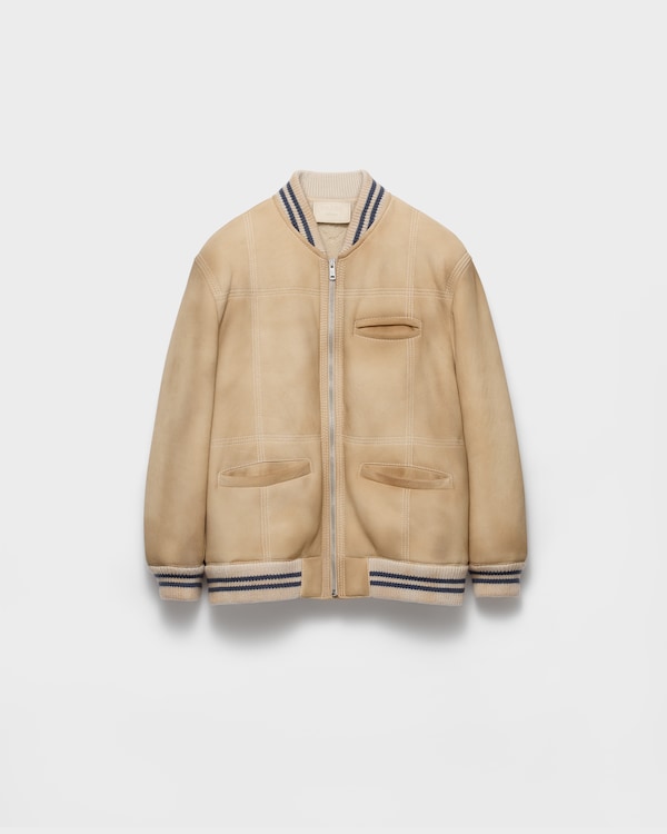 Sheepskin bomber jacket - Ivory/Ivory Sheepskin bomber jacket - Ivory/Ivory