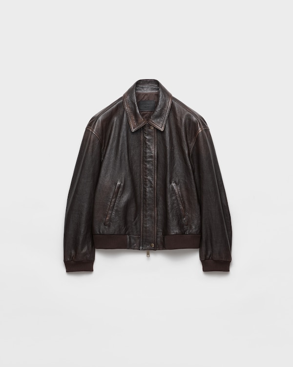 Nappa leather jacket - Marrom-Escuro Nappa leather jacket - Marrom-Escuro