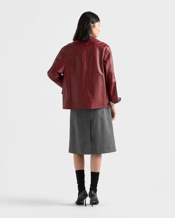 Veste en cuir nappa - Cerise Veste en cuir nappa - Cerise