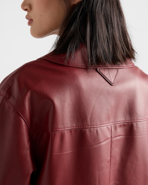 Veste en cuir nappa - Cerise Veste en cuir nappa - Cerise