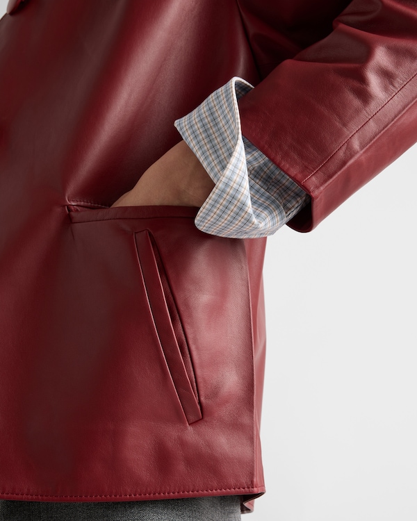 Veste en cuir nappa - Cerise Veste en cuir nappa - Cerise