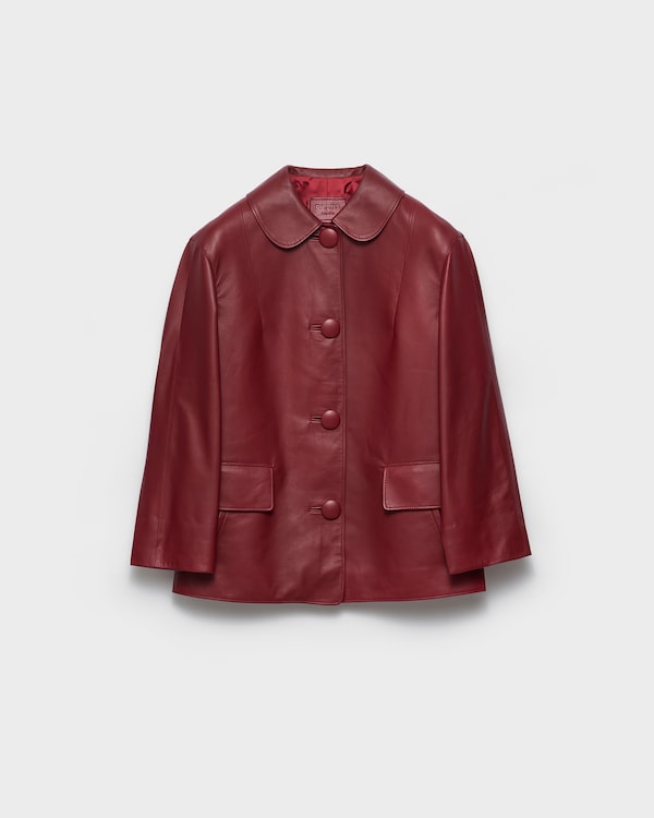 Veste en cuir nappa - Cerise Veste en cuir nappa - Cerise