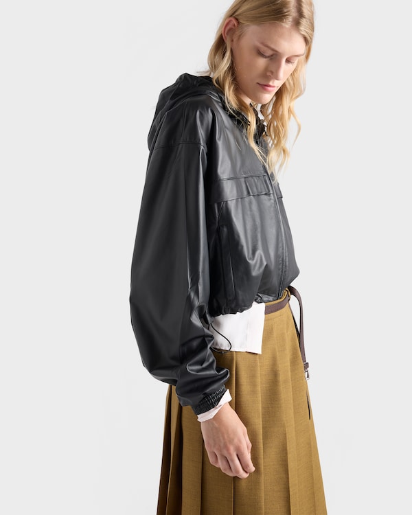 Hooded nappa leather jacket - Black Hooded nappa leather jacket - Black