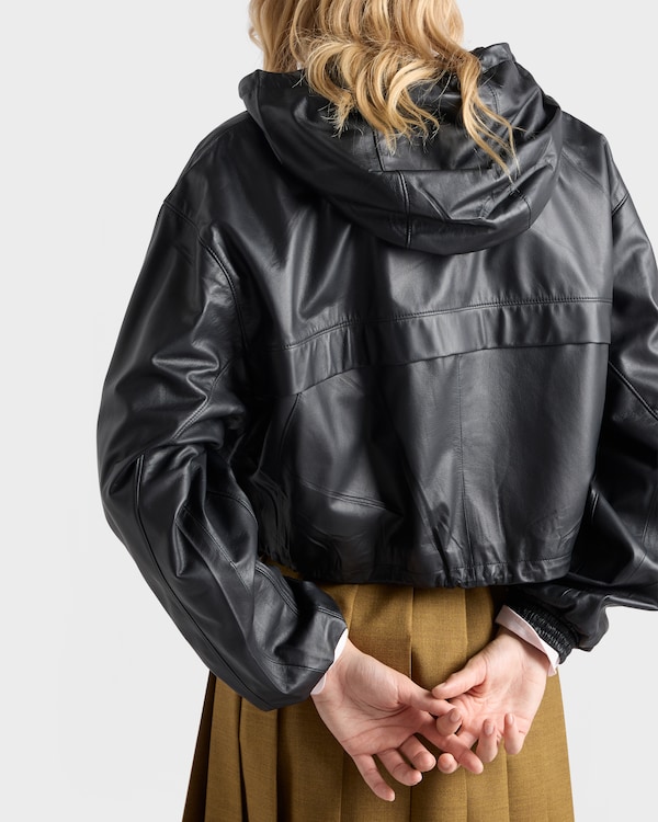 Hooded nappa leather jacket - Black Hooded nappa leather jacket - Black