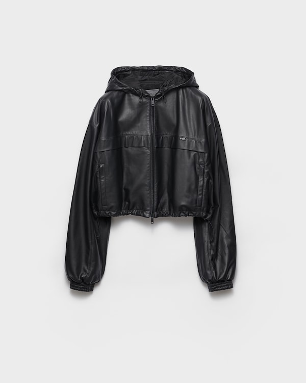 Hooded nappa leather jacket - Black Hooded nappa leather jacket - Black