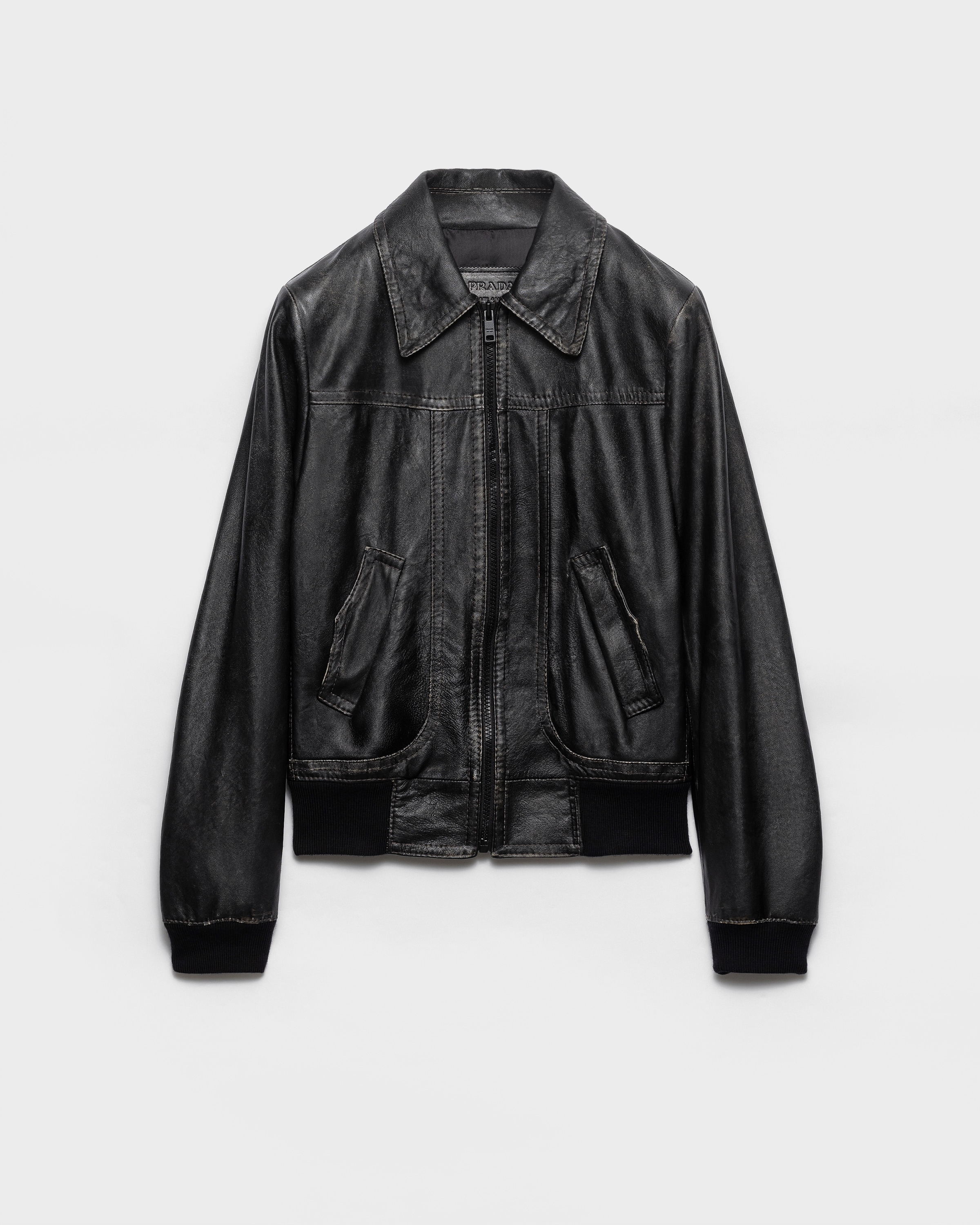 Black Nappa Leather Jacket | PRADA - Canada