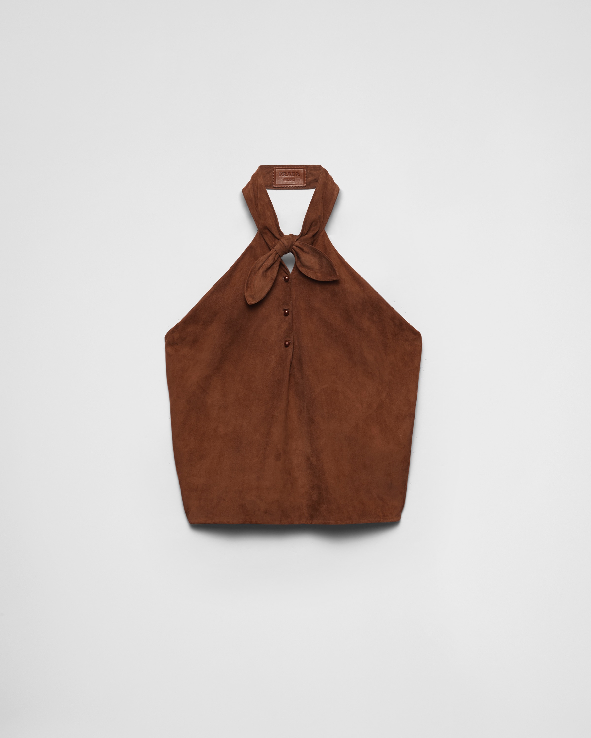 Prada Neck And Backless Vest In Palisander