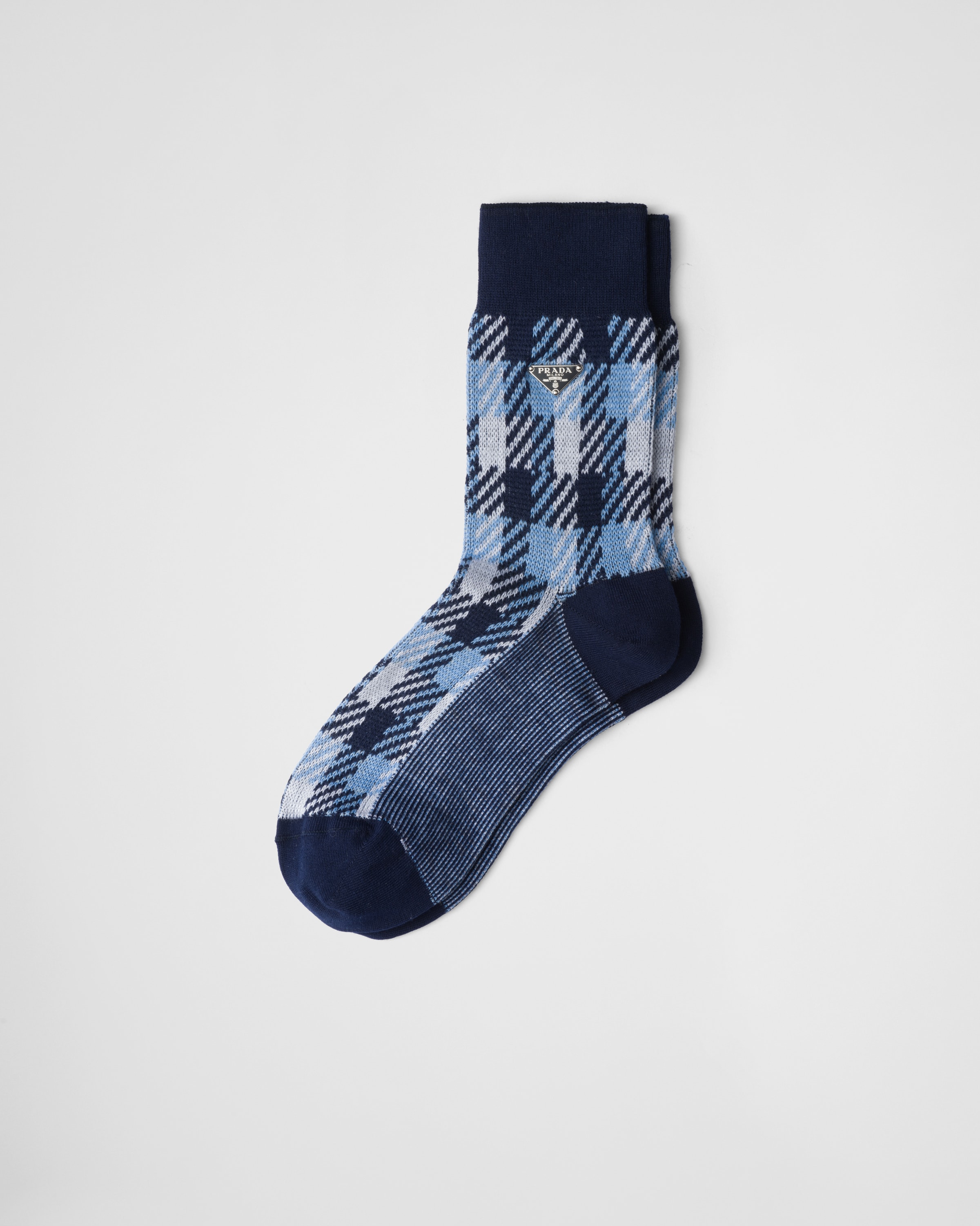 Shop Prada Cotton Socks In Navy