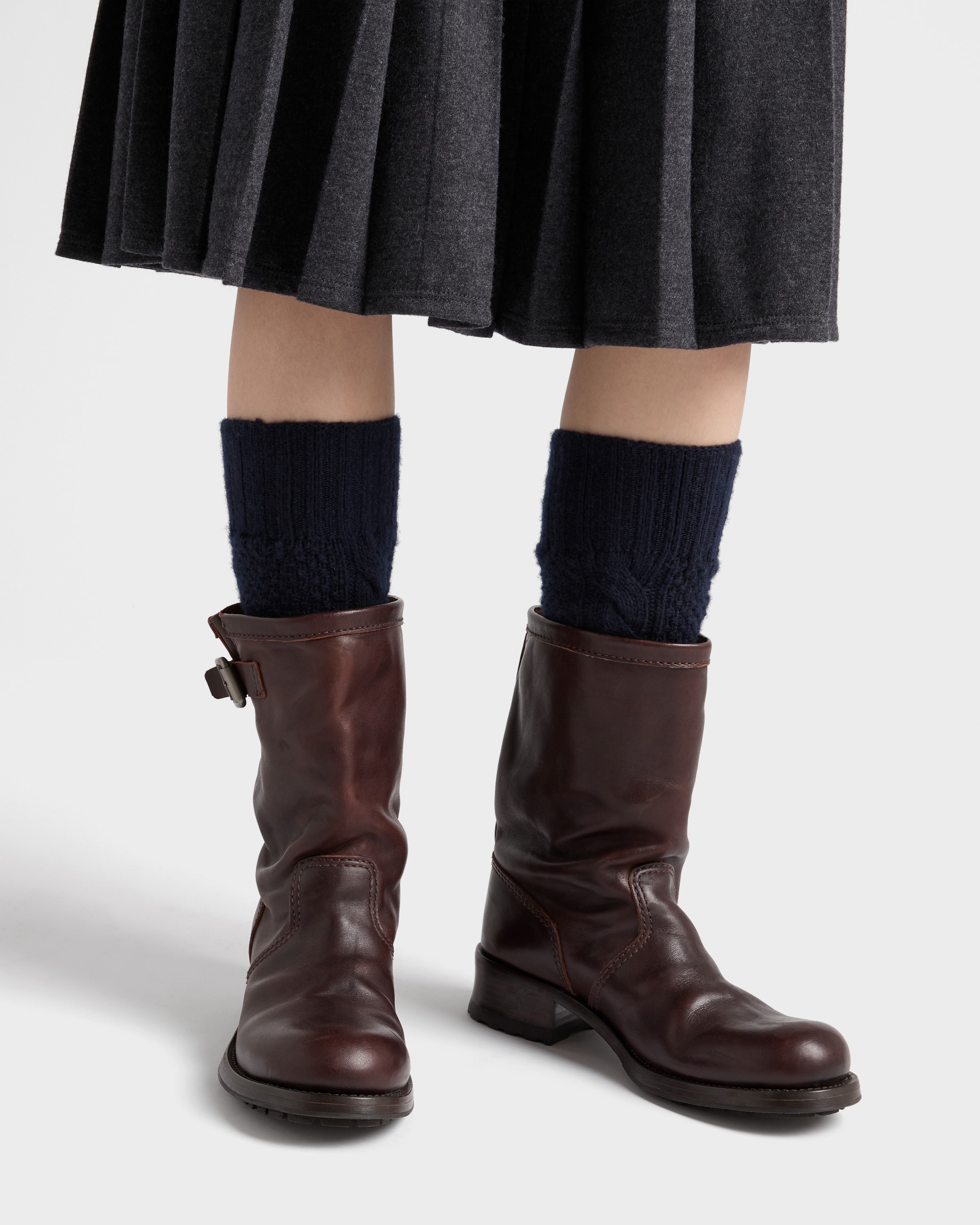 Prada Wool And Cashmere Socks In Blue