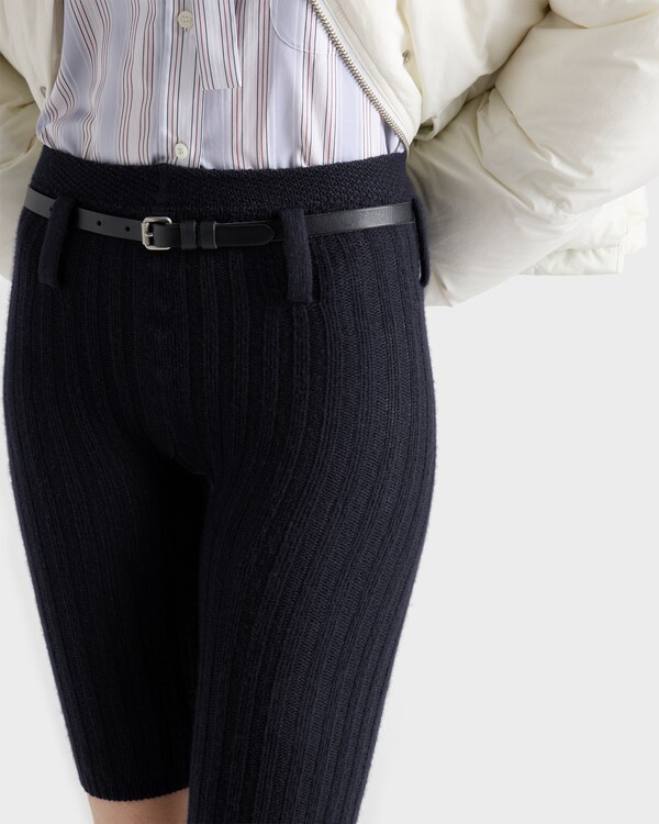 Wool and cashmere short leggings - Navy Wool and cashmere short leggings - Navy