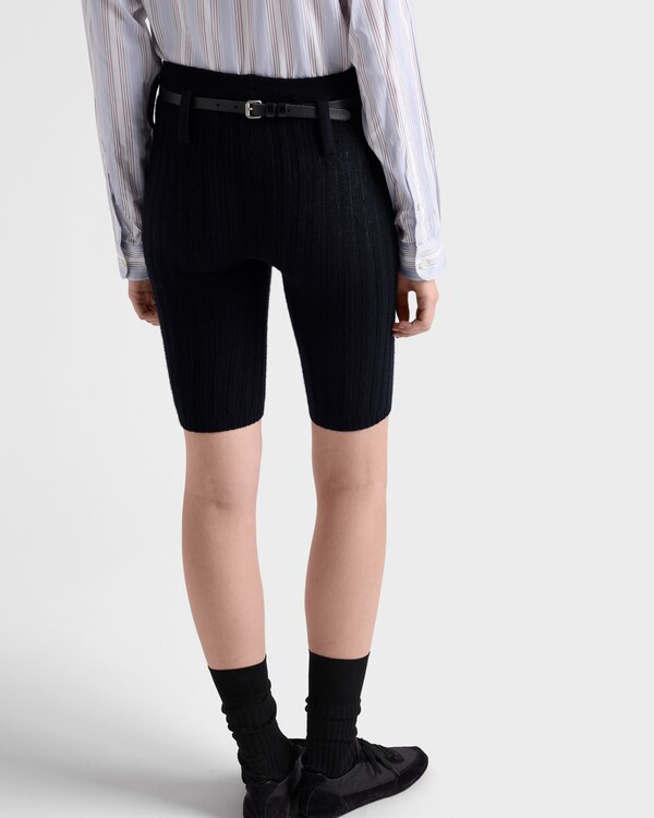 Wool and cashmere short leggings - Navy Wool and cashmere short leggings - Navy