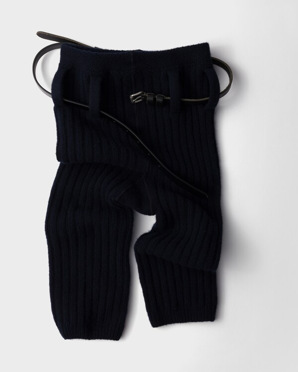 Wool and cashmere short leggings - Navy Wool and cashmere short leggings - Navy