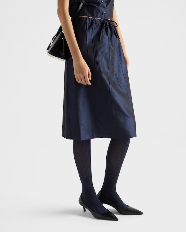 Silk thigh-high stockings - Navy Silk thigh-high stockings - Navy