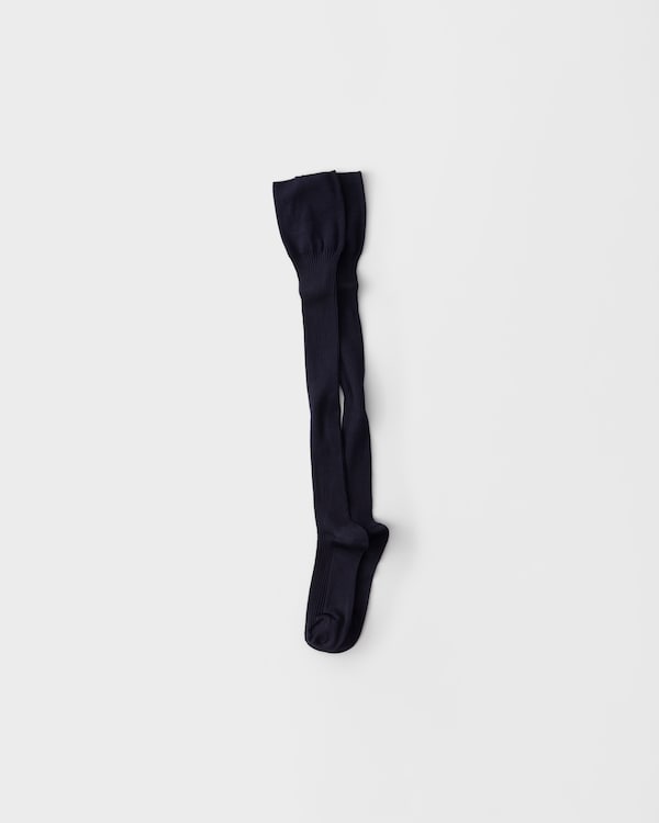 Silk thigh-high stockings - Navy Silk thigh-high stockings - Navy