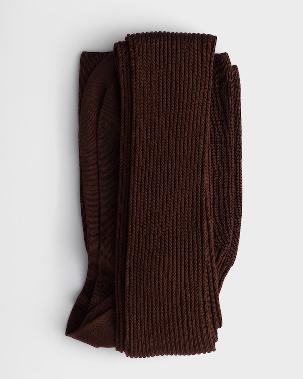 Silk thigh-high stockings - Cocoa Brown Silk thigh-high stockings - Cocoa Brown