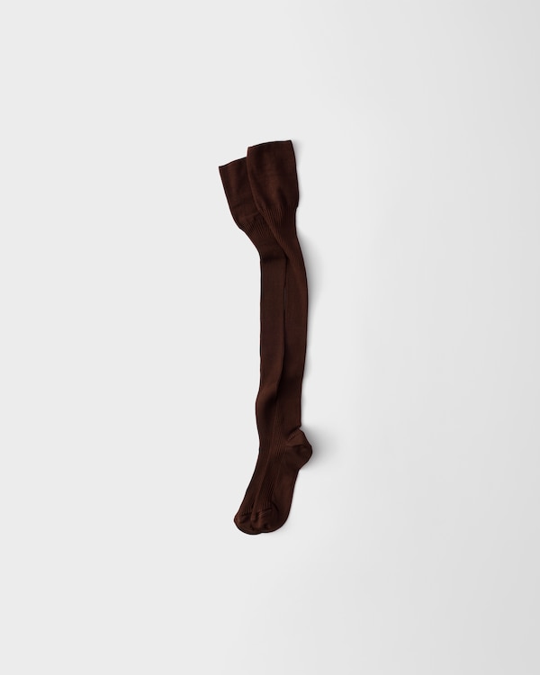 Silk thigh-high stockings - Cocoa Brown Silk thigh-high stockings - Cocoa Brown