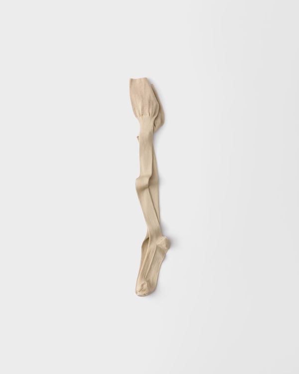 シルク サイハイストッキング - ライトベージュ シルク サイハイストッキング - ライトベージュ