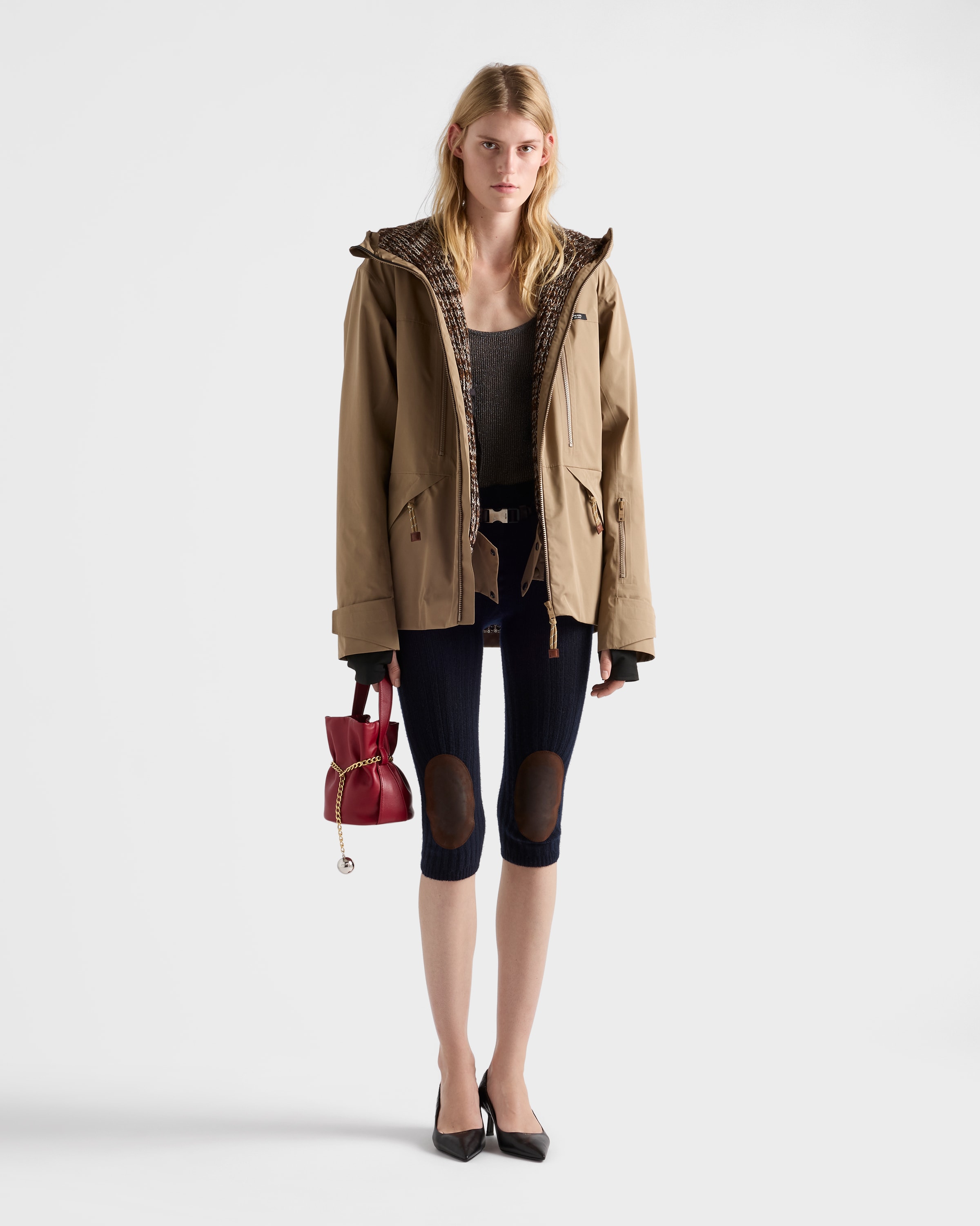 Prada Wool And Cashmere Leggings In Blue