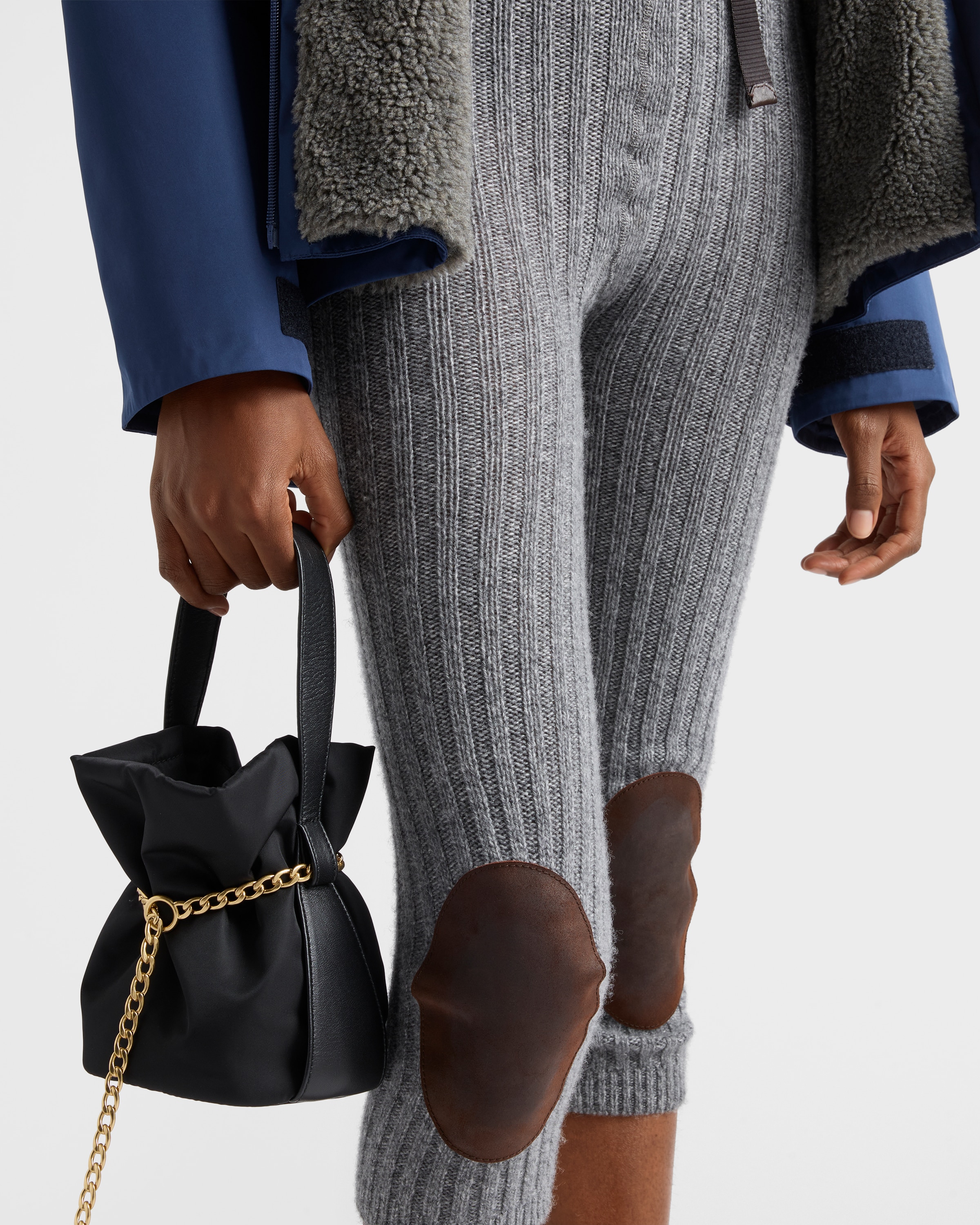 Prada Wool And Cashmere Leggings In Gray