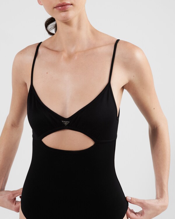 Interlock fabric one-piece swimsuit Interlock fabric one-piece swimsuit