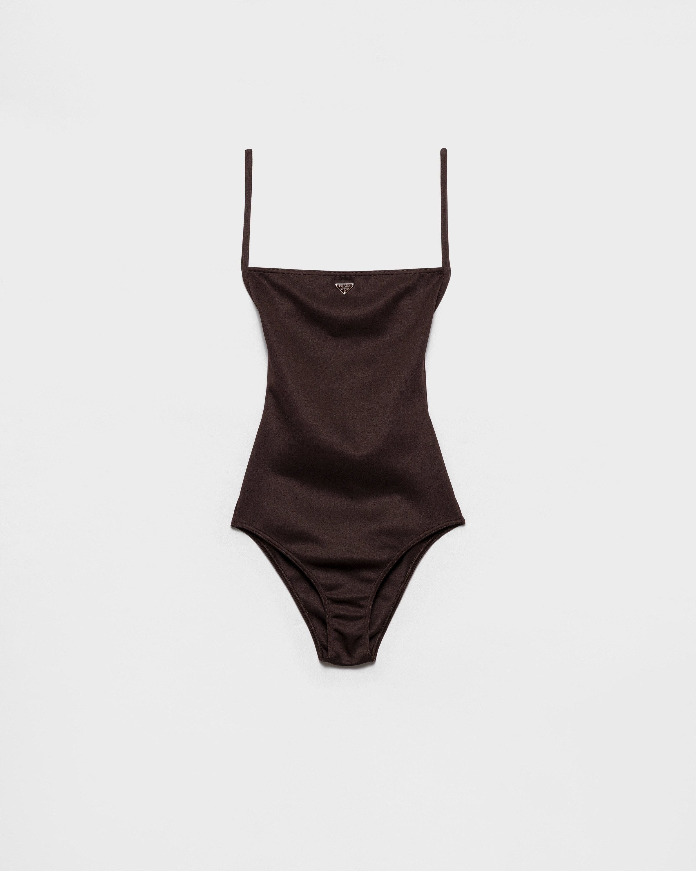 Ebony Interlock knit one-piece swimsuit | PRADA - United States