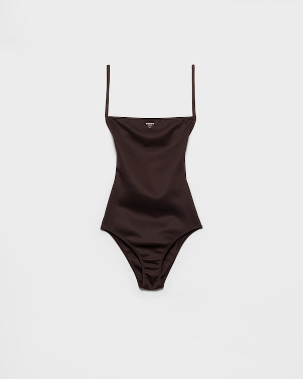 Interlock knit one-piece swimsuit - Ebony Interlock knit one-piece swimsuit - Ebony