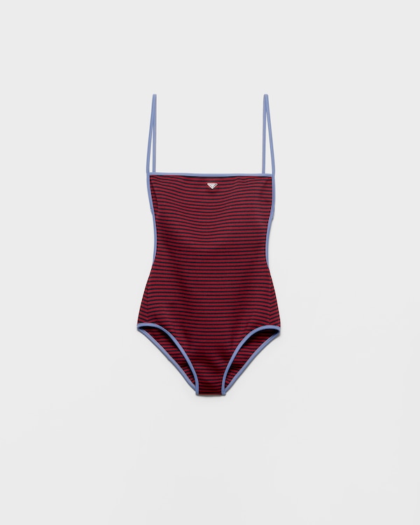 One-piece interlock jersey swimsuit - Rojo Amaranto-Azul Aviador One-piece interlock jersey swimsuit - Rojo Amaranto-Azul Aviador