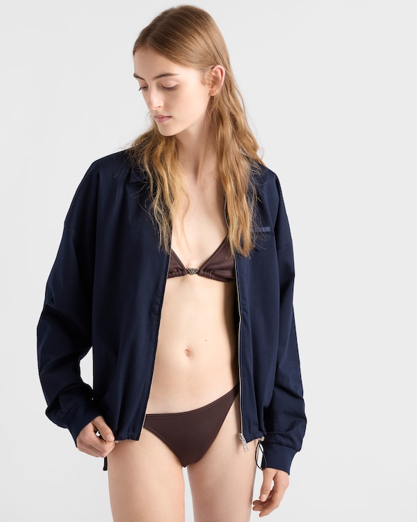Interlock fabric triangle bikini top - Ebony Interlock fabric triangle bikini top - Ebony