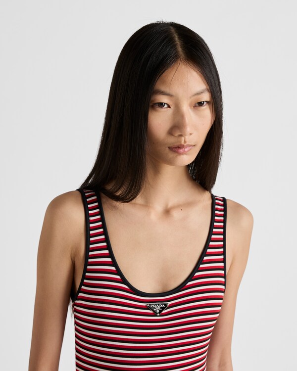 Maillot de bain une pièce en jersey interlock à rayures  Maillot de bain une pièce en jersey interlock à rayures