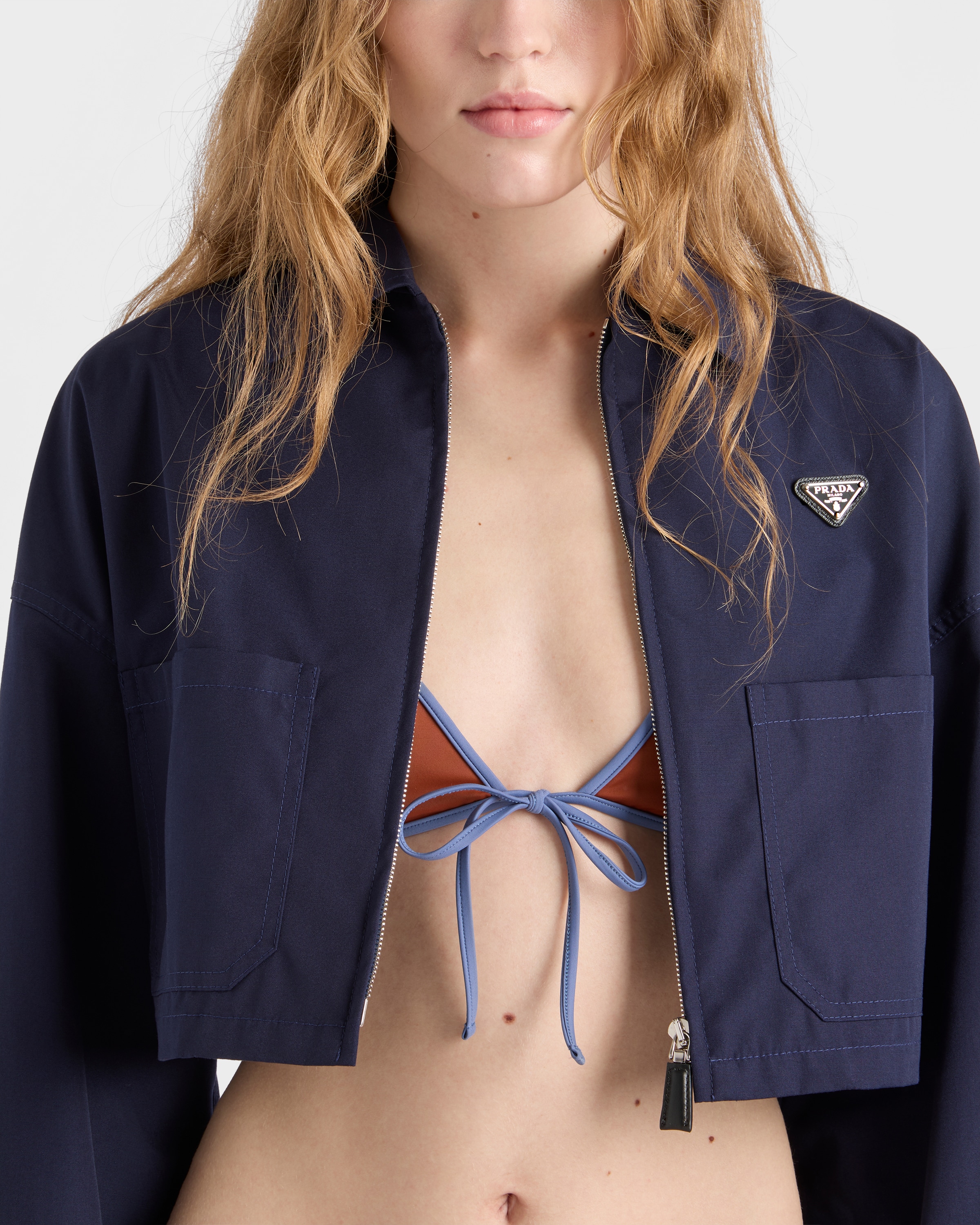 Rust/aviation Jersey Bikini Top | PRADA - United States