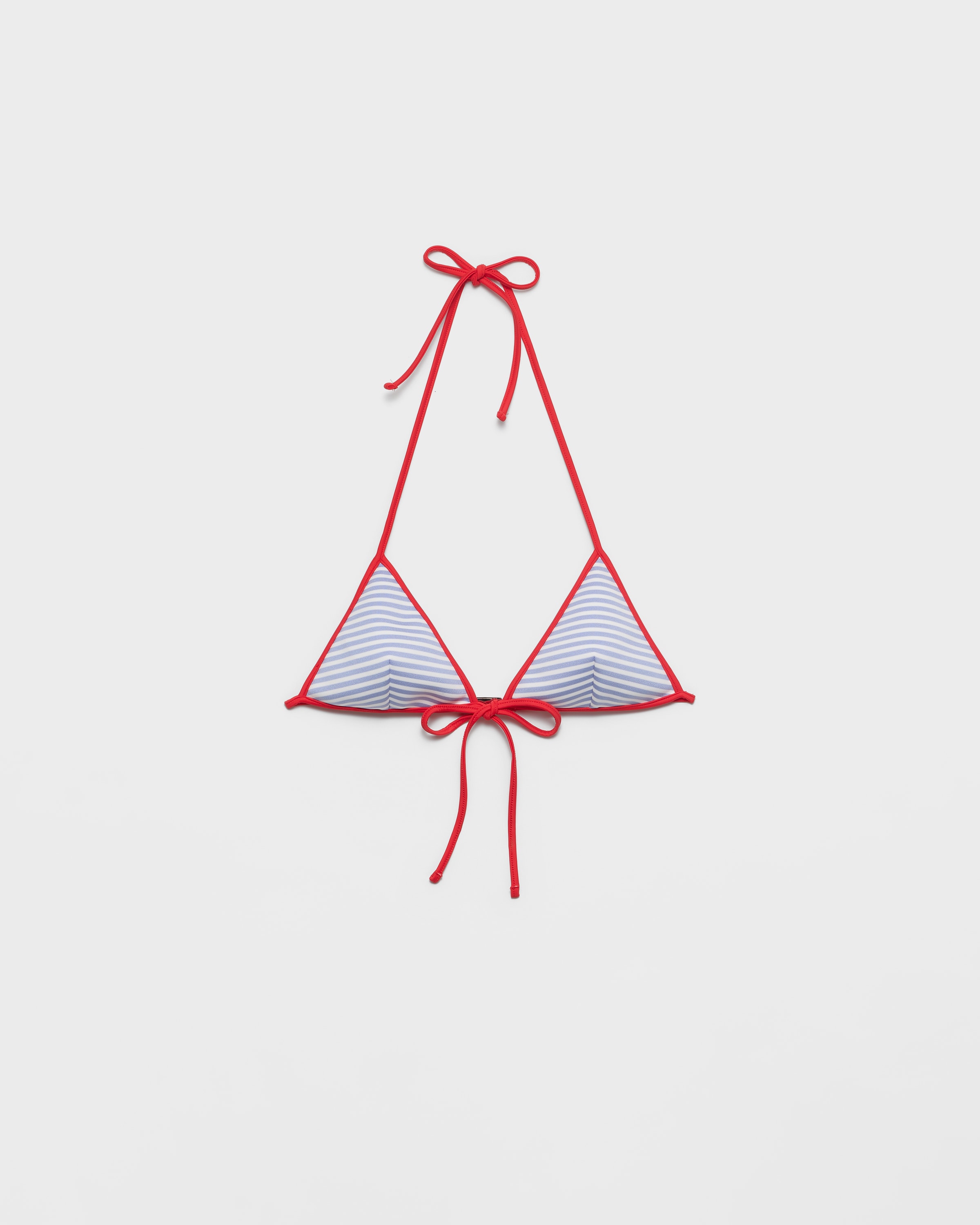 Prada Interlock Jersey Bikini Top, Woman, Periwinkle/red, Size M
