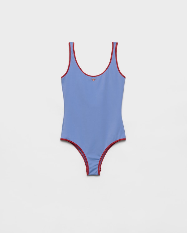 Bañador de una pieza de punto - Azul aviador/Burdeos Bañador de una pieza de punto - Azul aviador/Burdeos