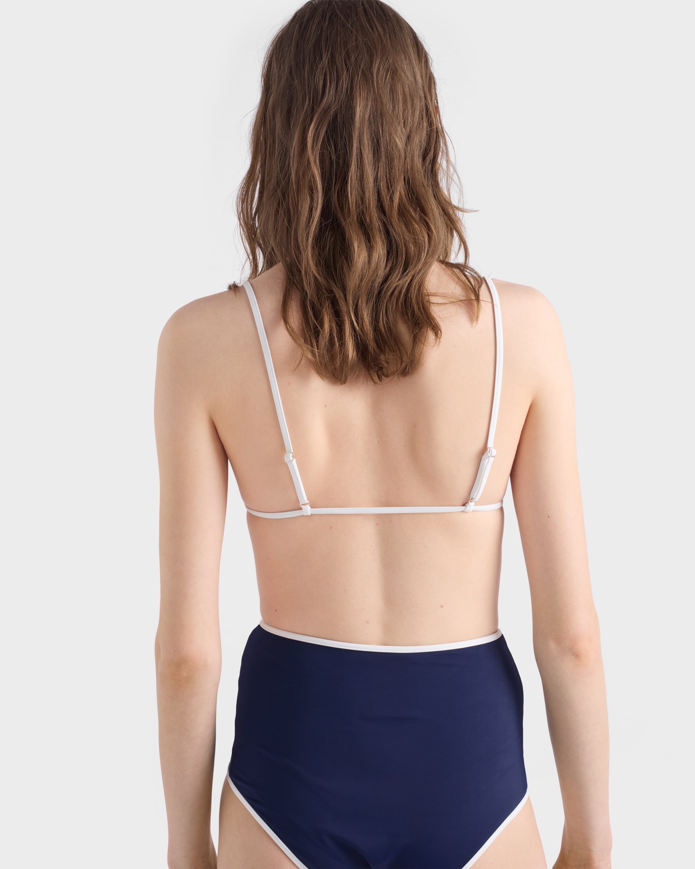 Blue/white Jersey Bikini Top | PRADA - United States
