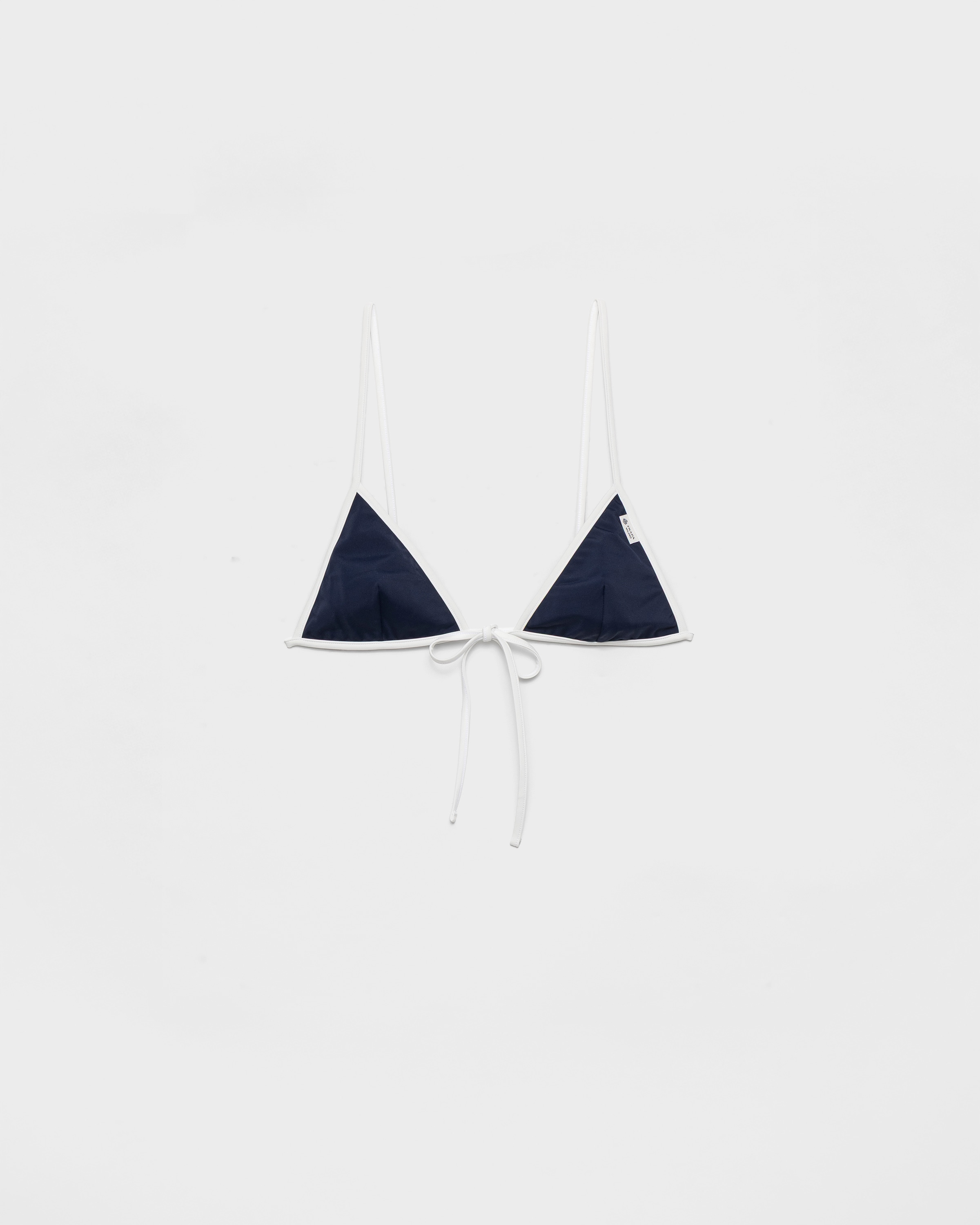 Blue/white Jersey Bikini Top | PRADA - United States